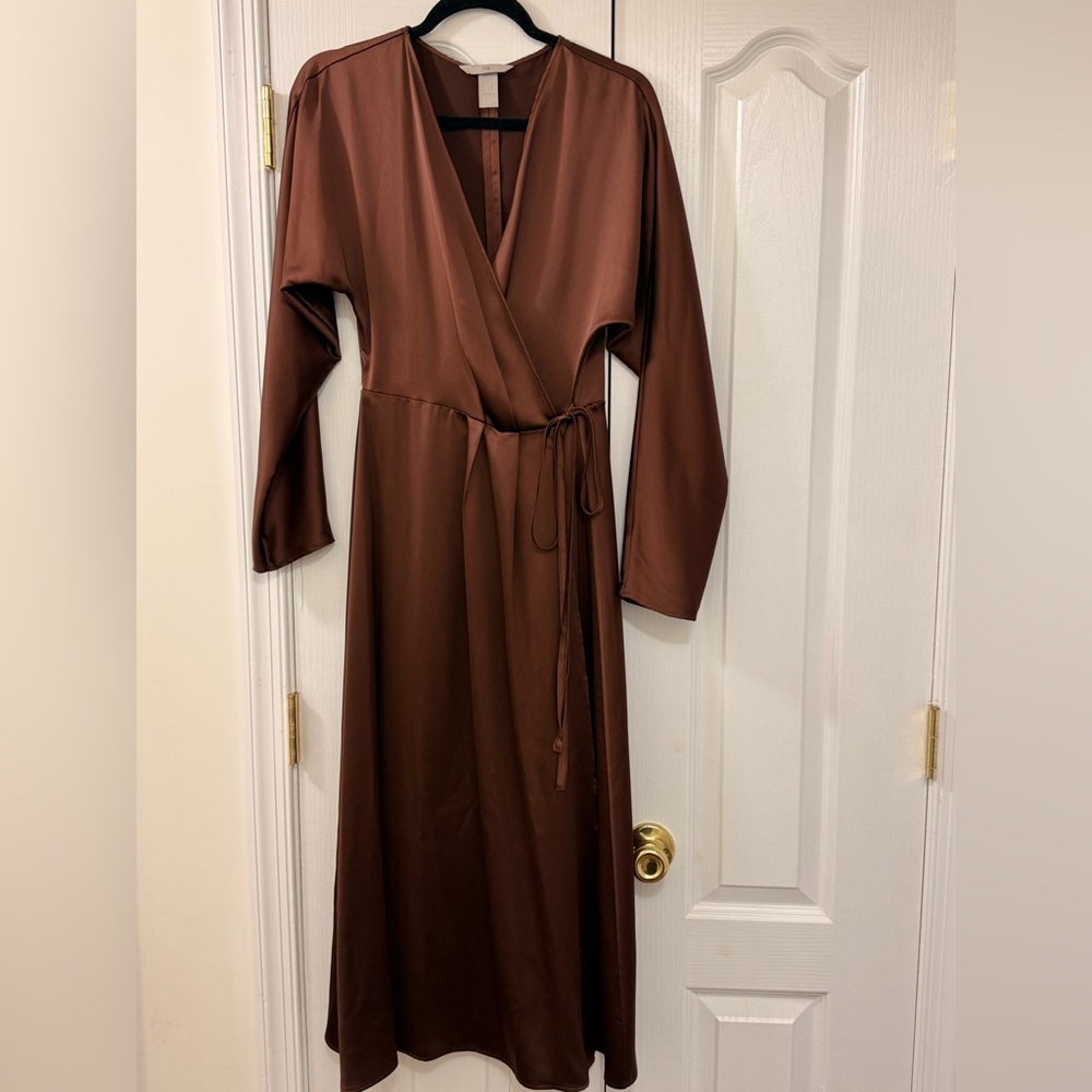 H&M Brown Wrap Dress